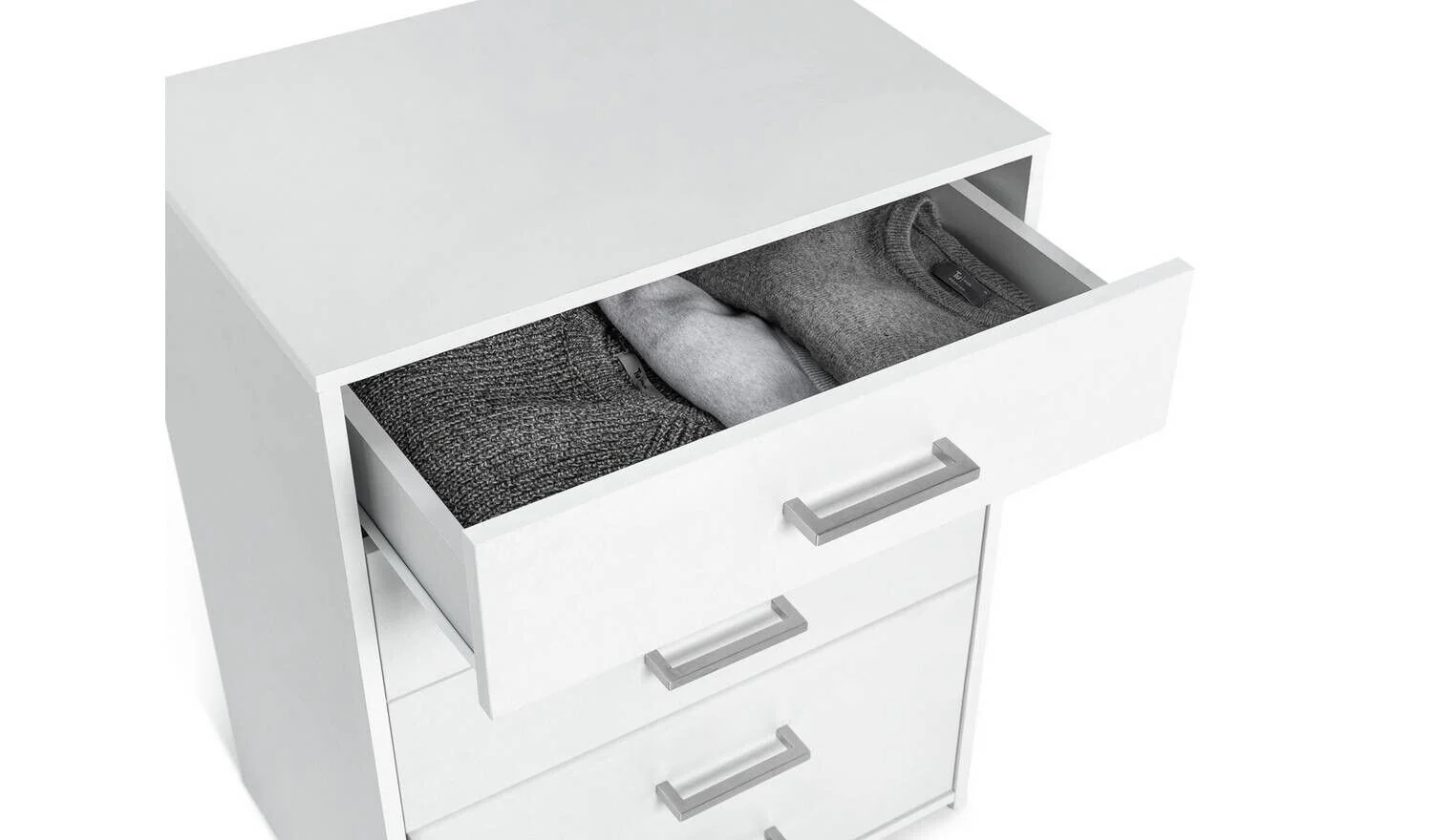 Oslo 5 Drawer Chest White Modern and Spacious Bedroom Storage Solution - Image 3