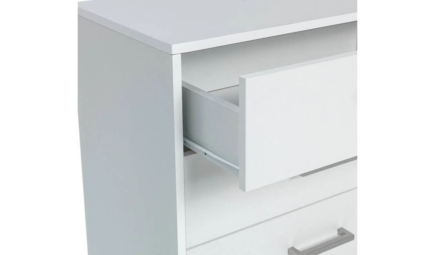 Oslo 5 Drawer Chest White Modern and Spacious Bedroom Storage Solution - Image 4