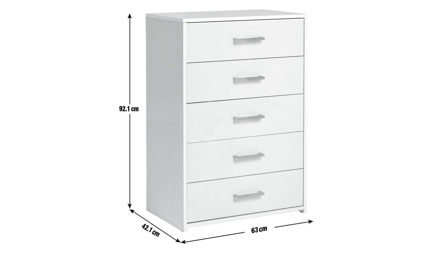 Oslo 5 Drawer Chest White Modern and Spacious Bedroom Storage Solution - Image 7