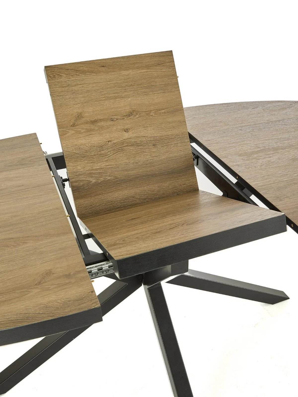 Oslo Extending Dining Table Oak & Black | 160-200cm | Modern Chopstick Legs - Image 5