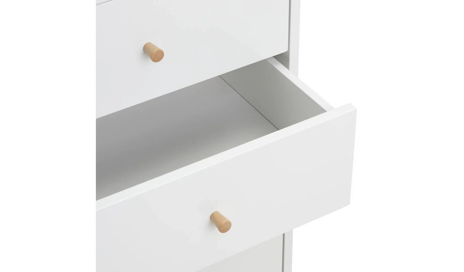 Otto 5 Drawer Tallboy White Storage Organiser Bedroom Furniture Drawers - Image 5