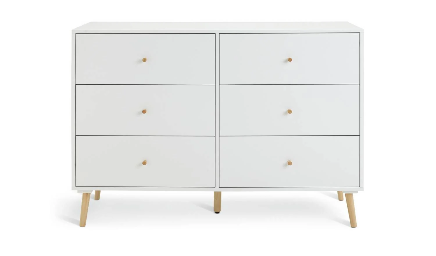 Otto 6 Drawer Chest White Storage Organiser Bedroom Furniture - Image 7