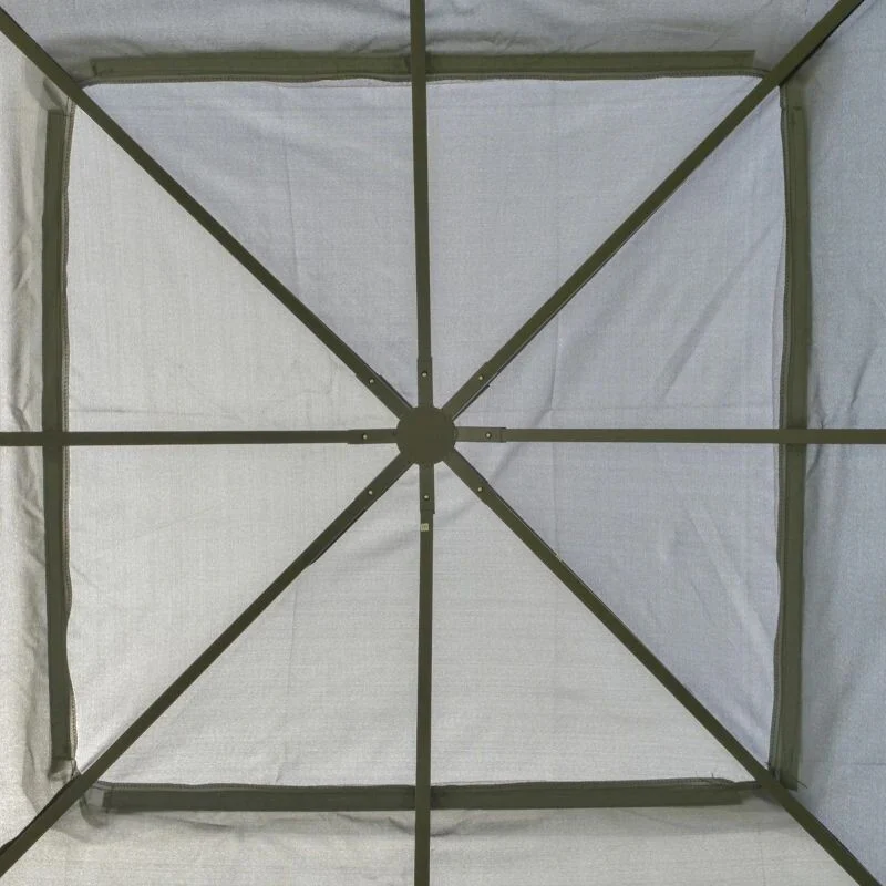 Outsunny 2 Tier Garden Gazebo with Mesh Curtains 3000x3000mm Grey - Image 9