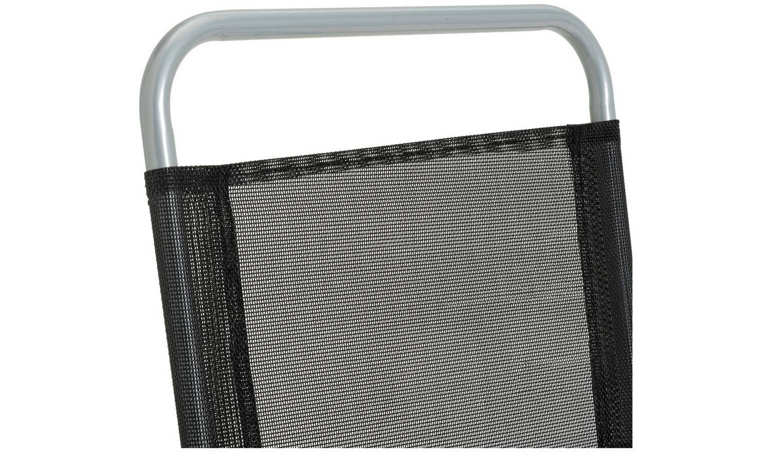 Pacific 6 Seater Folding Metal Patio Set Black Garden Furniture Dining - Image 11