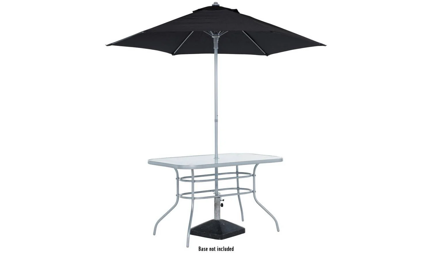 Pacific 6 Seater Folding Metal Patio Set Black Garden Furniture Dining - Image 12