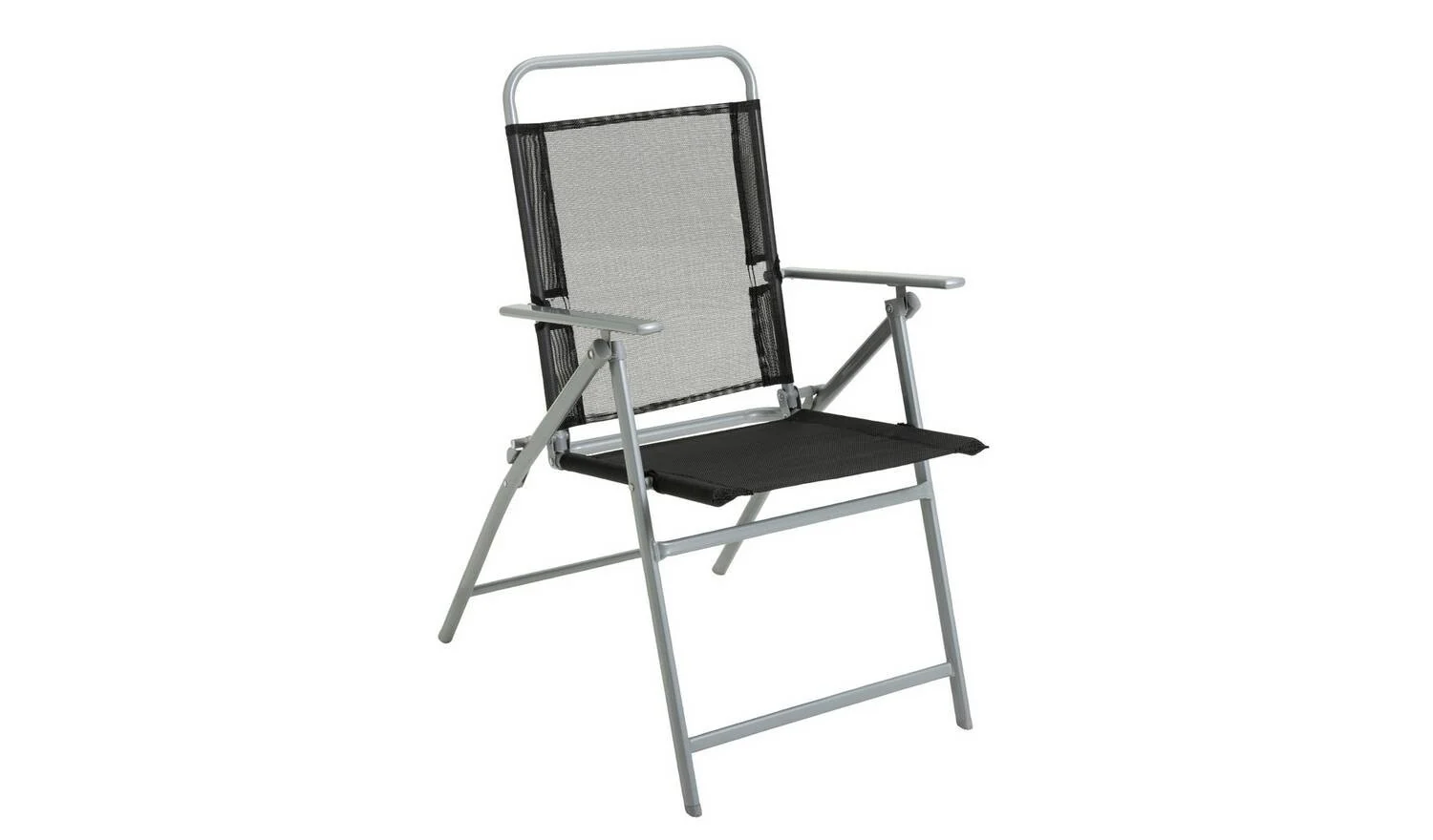 Pacific 6 Seater Folding Metal Patio Set Black Garden Furniture Dining - Image 7