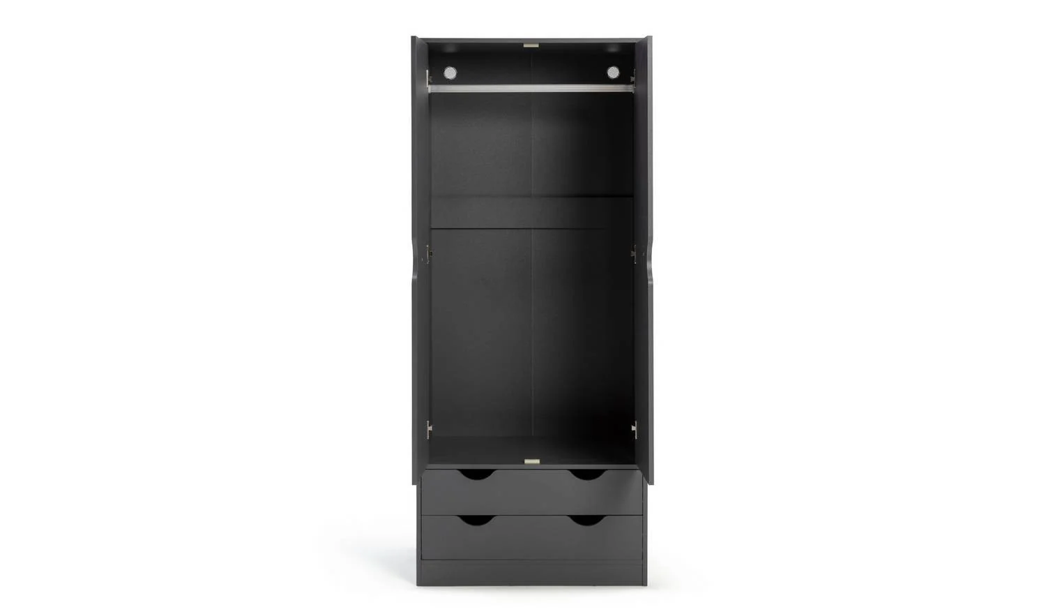 Pagnell 2 Door 2 Drawer Wardrobe Grey Bedroom Furniture Tall - Image 5