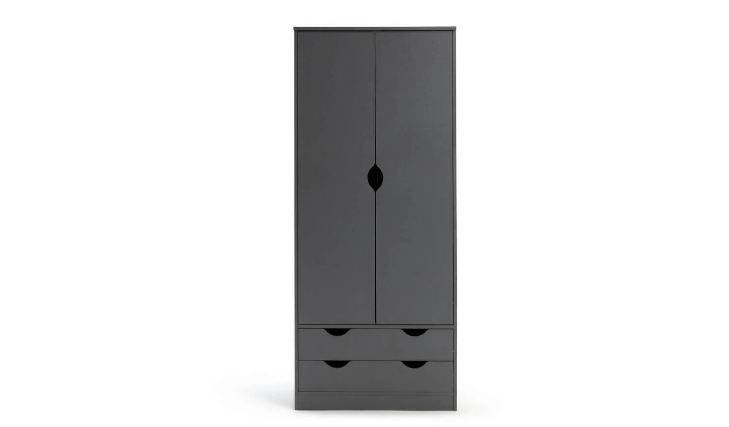 Pagnell 2 Door 2 Drawer Wardrobe Grey Bedroom Furniture Tall - Image 6