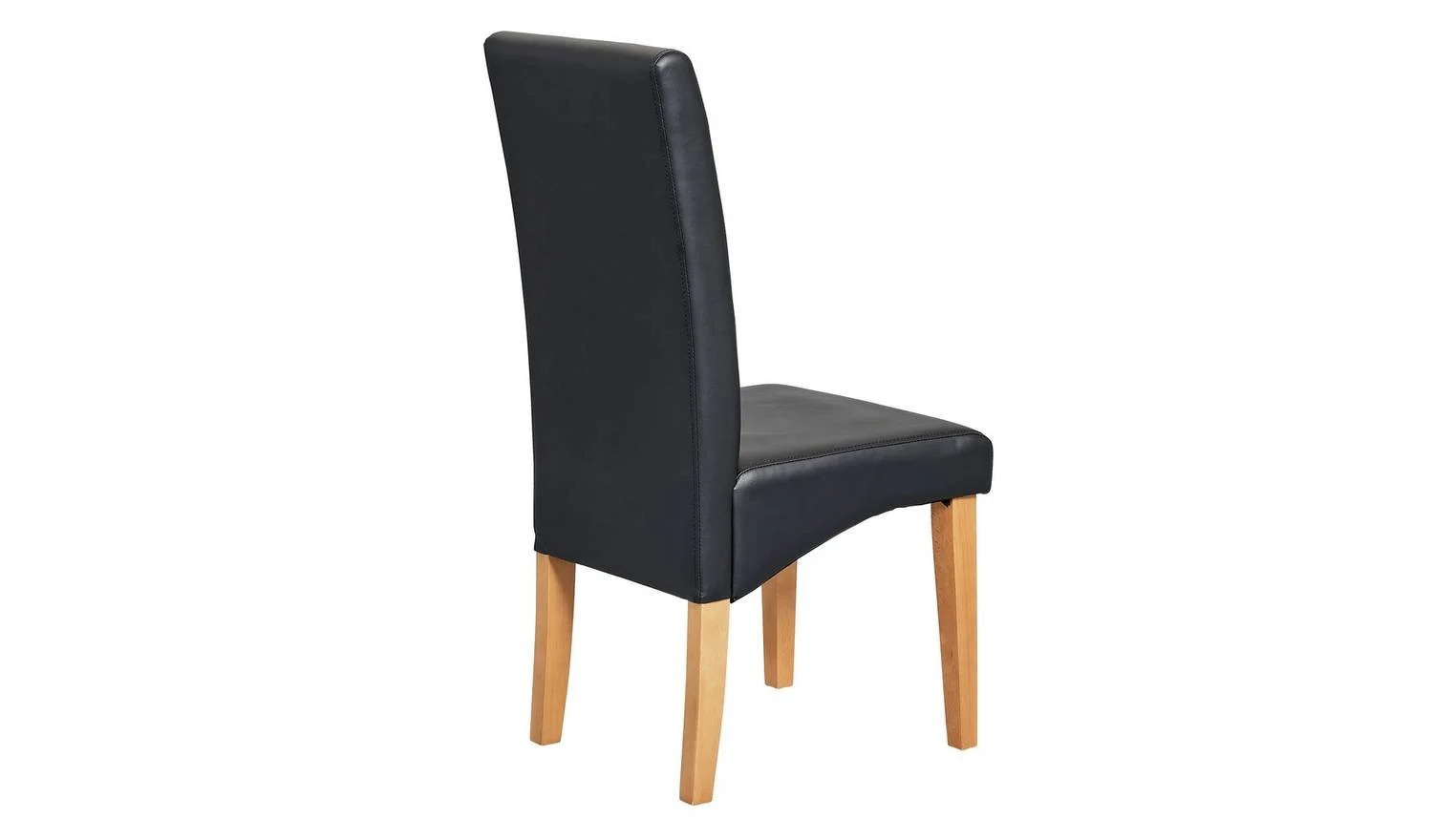 Pair of Skirted Dining Chairs Black Upholstered Comfortable Seating - Image 5
