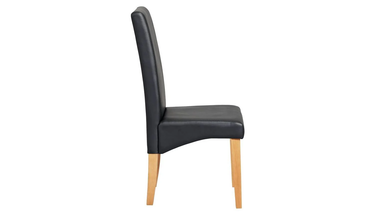 Pair of Skirted Dining Chairs Black Upholstered Comfortable Seating - Image 6