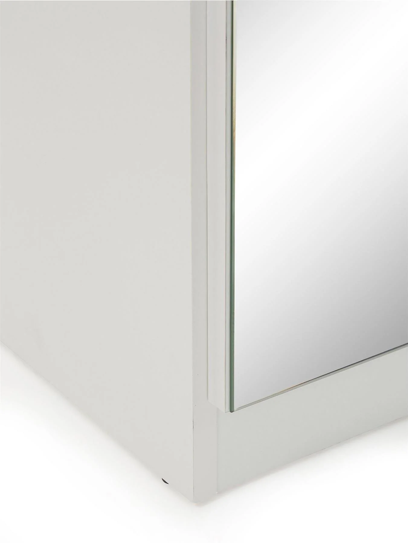 Palma 4 Door Mirrored Wardrobe White Freestanding With Shelves UK - Image 5