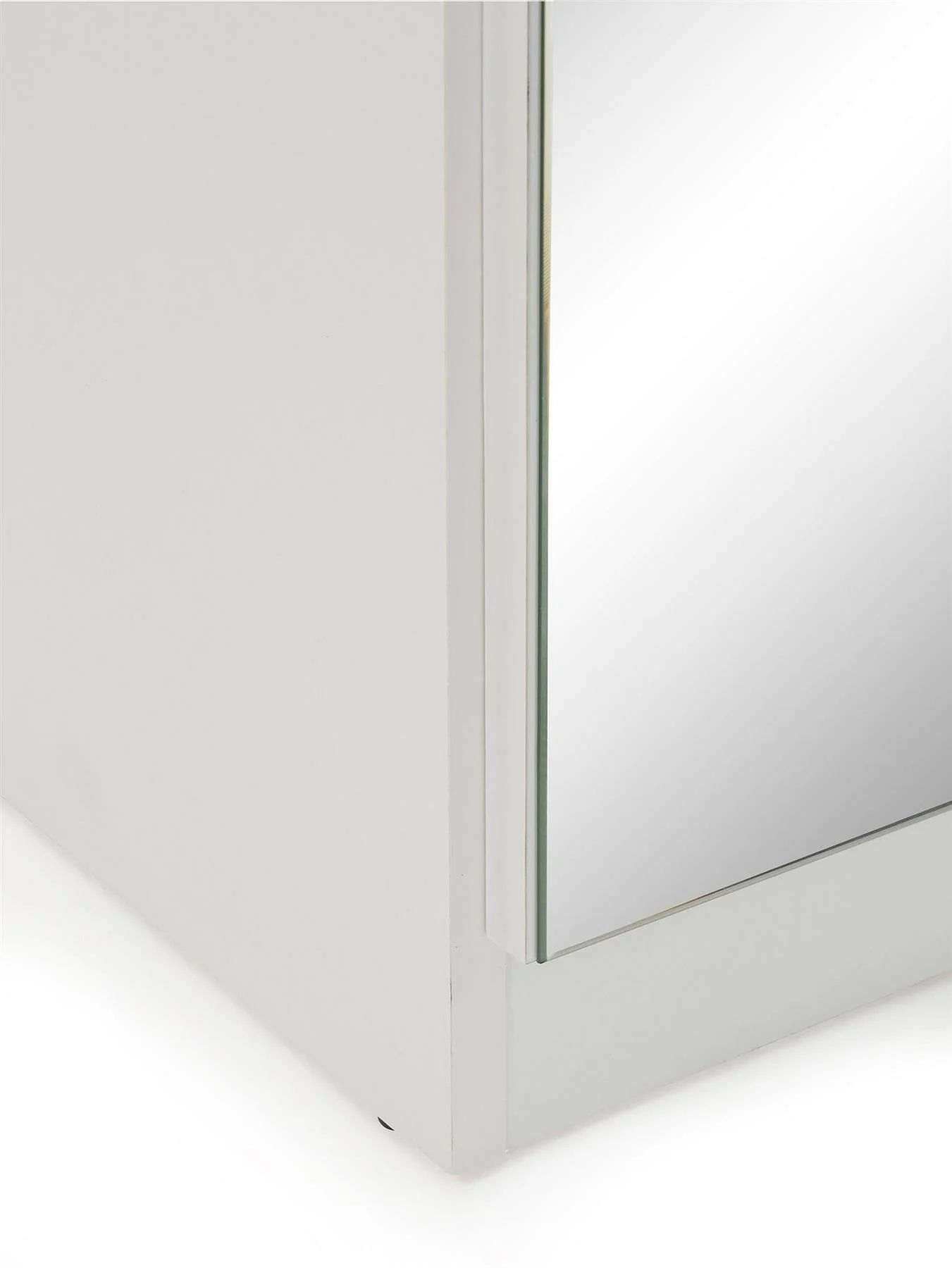 Palma Mirrored 5 Drawer Chest White For Small Spaces Easy Assembly - Image 7