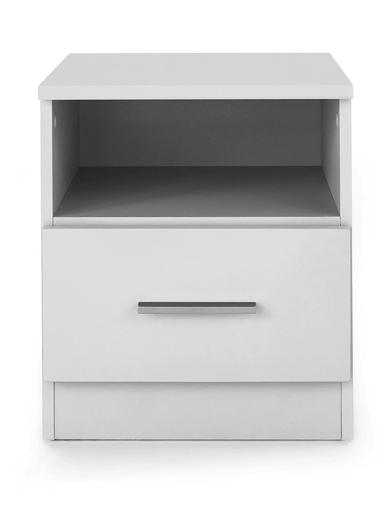 Panama 1 Drawer Bedside Cabinet White Modern Bedroom Furniture Nightstand - Image 2