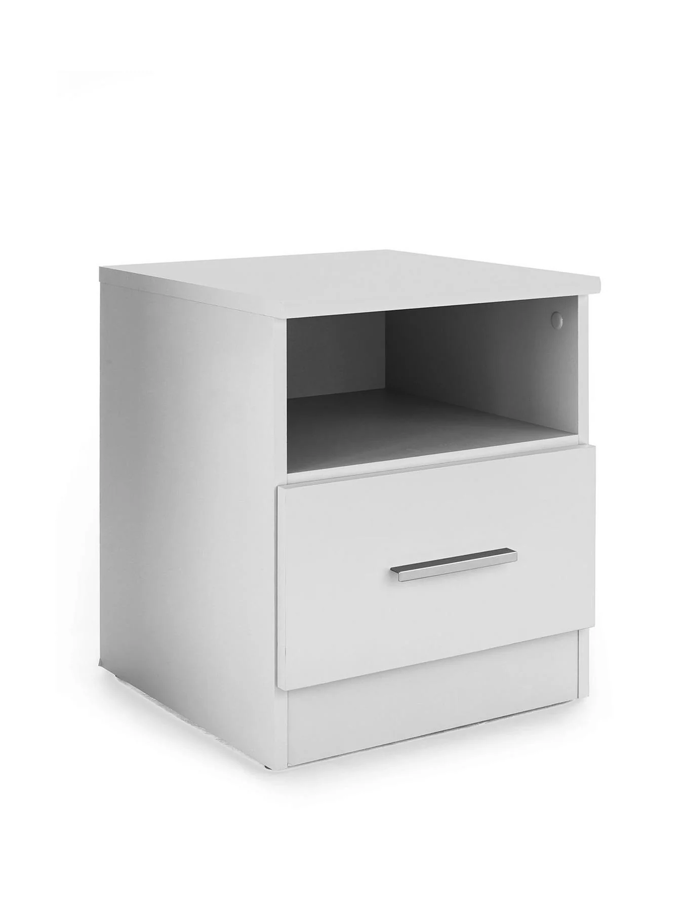 Panama 1 Drawer Bedside Cabinet White Modern Bedroom Furniture Nightstand - Image 3