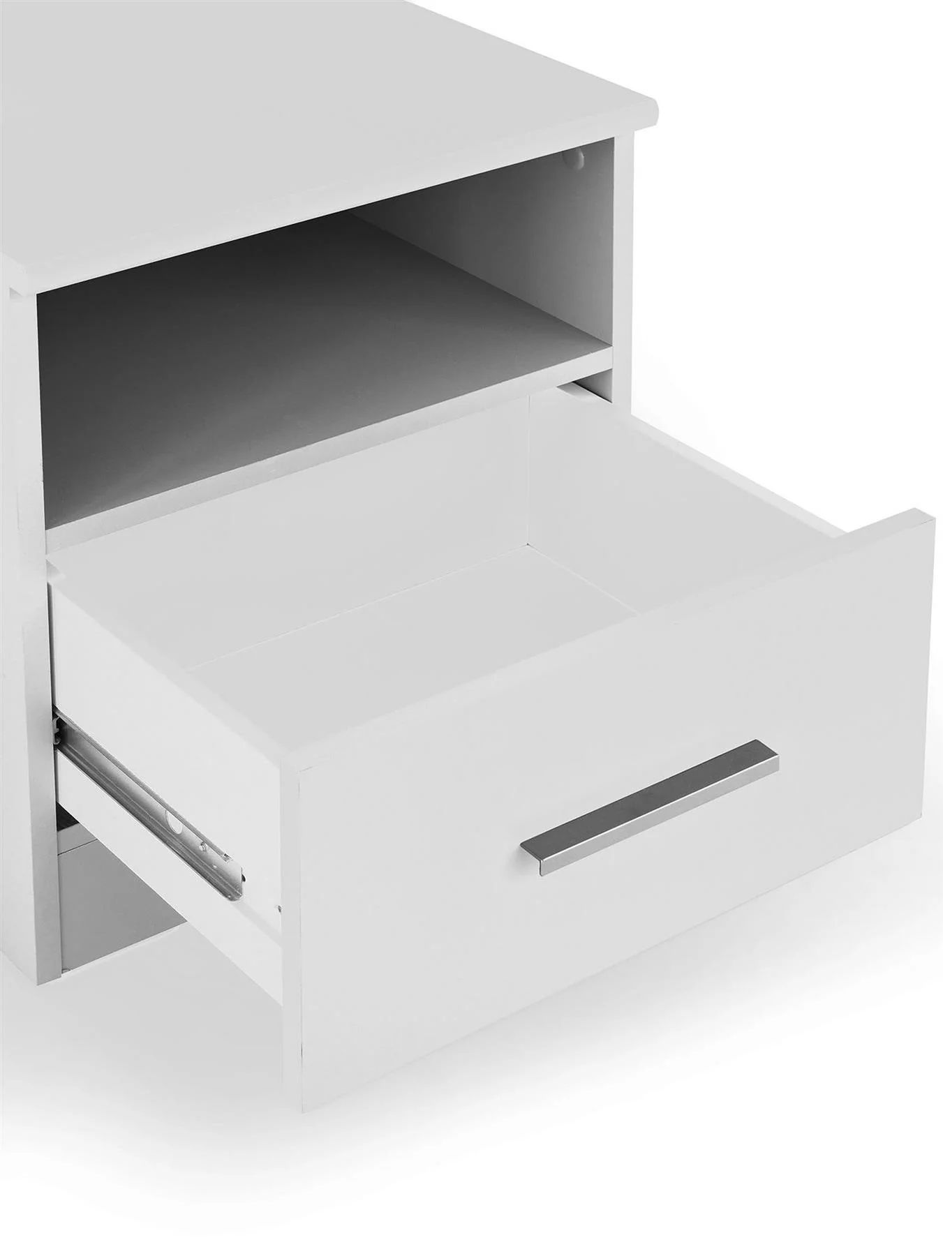 Panama 1 Drawer Bedside Cabinet White Modern Bedroom Furniture Nightstand - Image 6