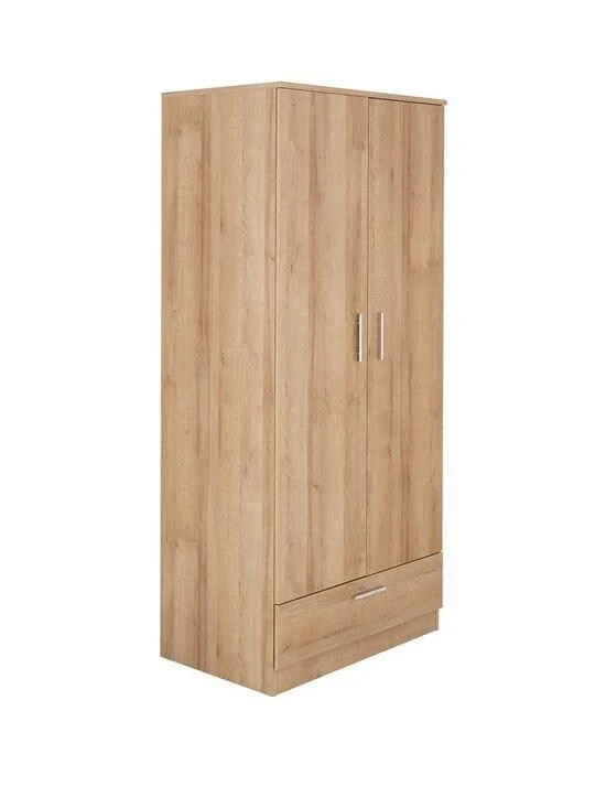 Panama 2 Door 1 Drawer Wardrobe Oak Stylish and Functional Bedroom Storage - Image 3