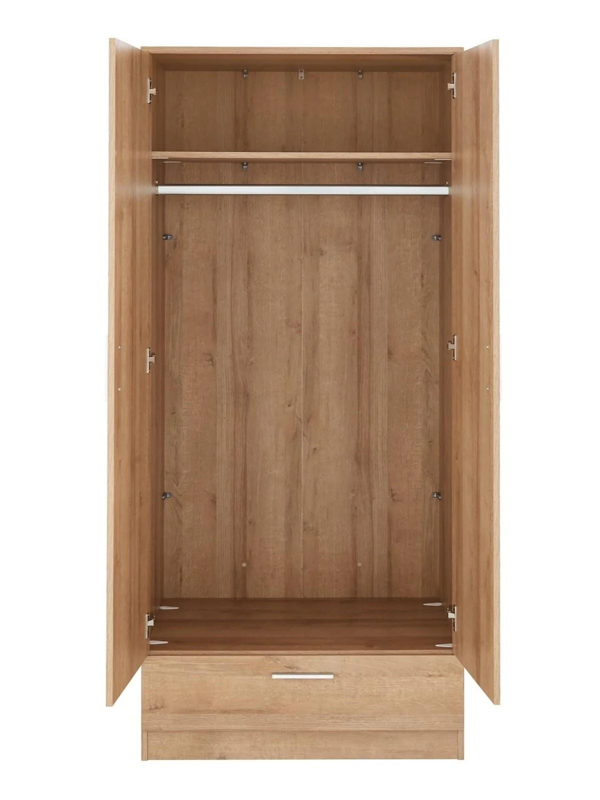 Panama 2 Door 1 Drawer Wardrobe Oak Stylish and Functional Bedroom Storage - Image 4
