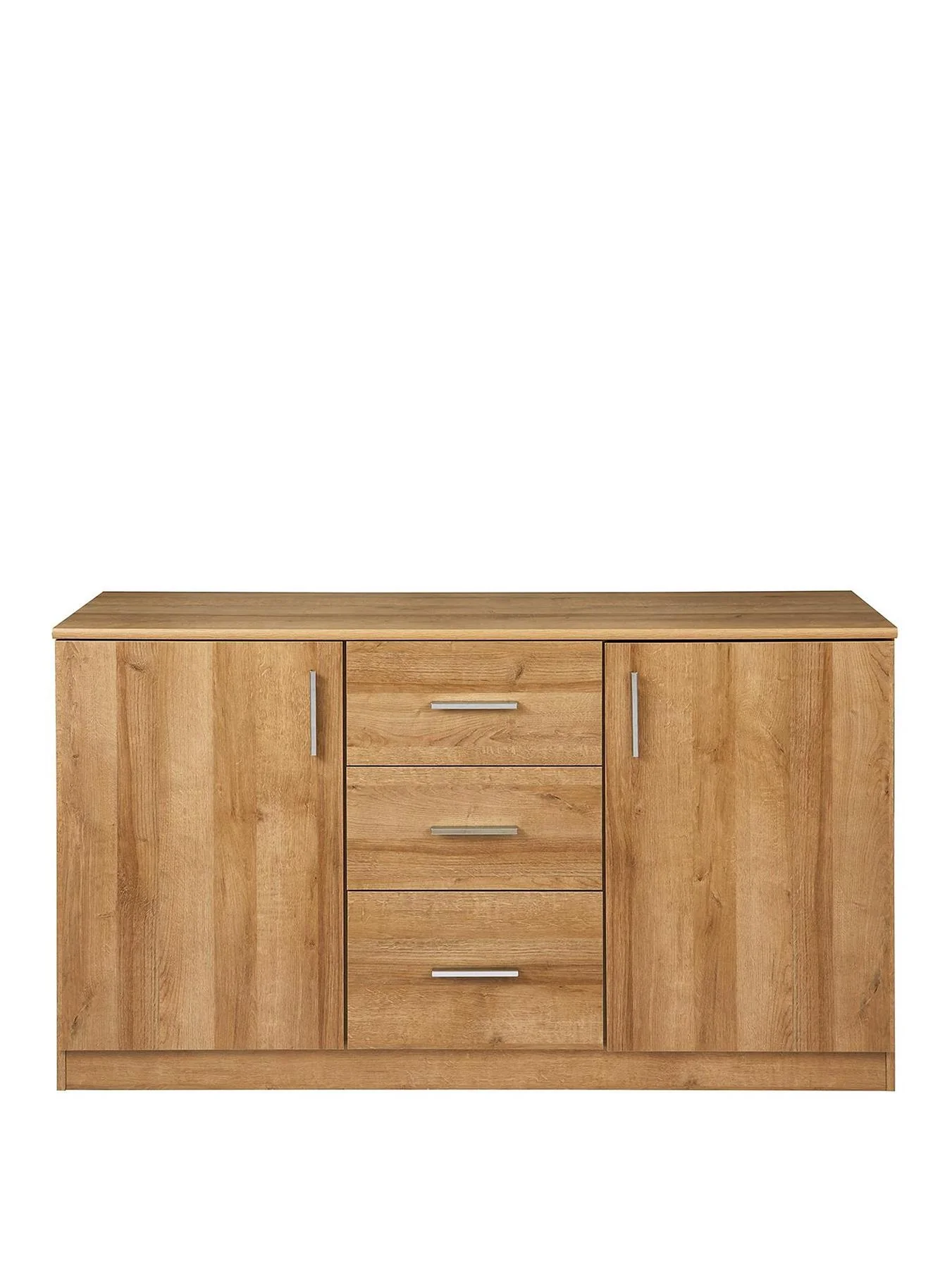 Panama 2 Door 3 Drawer Sideboard Dark Oak Storage Cabinet Living Room - Image 2