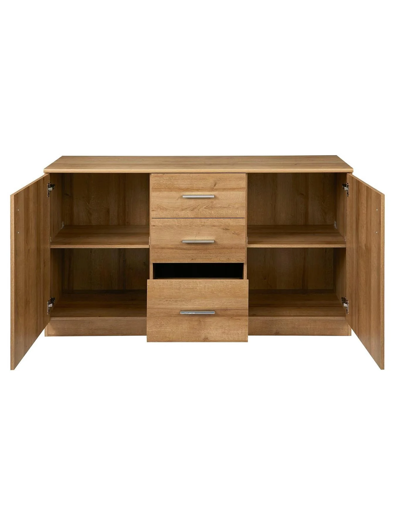 Panama 2 Door 3 Drawer Sideboard Dark Oak Storage Cabinet Living Room - Image 4