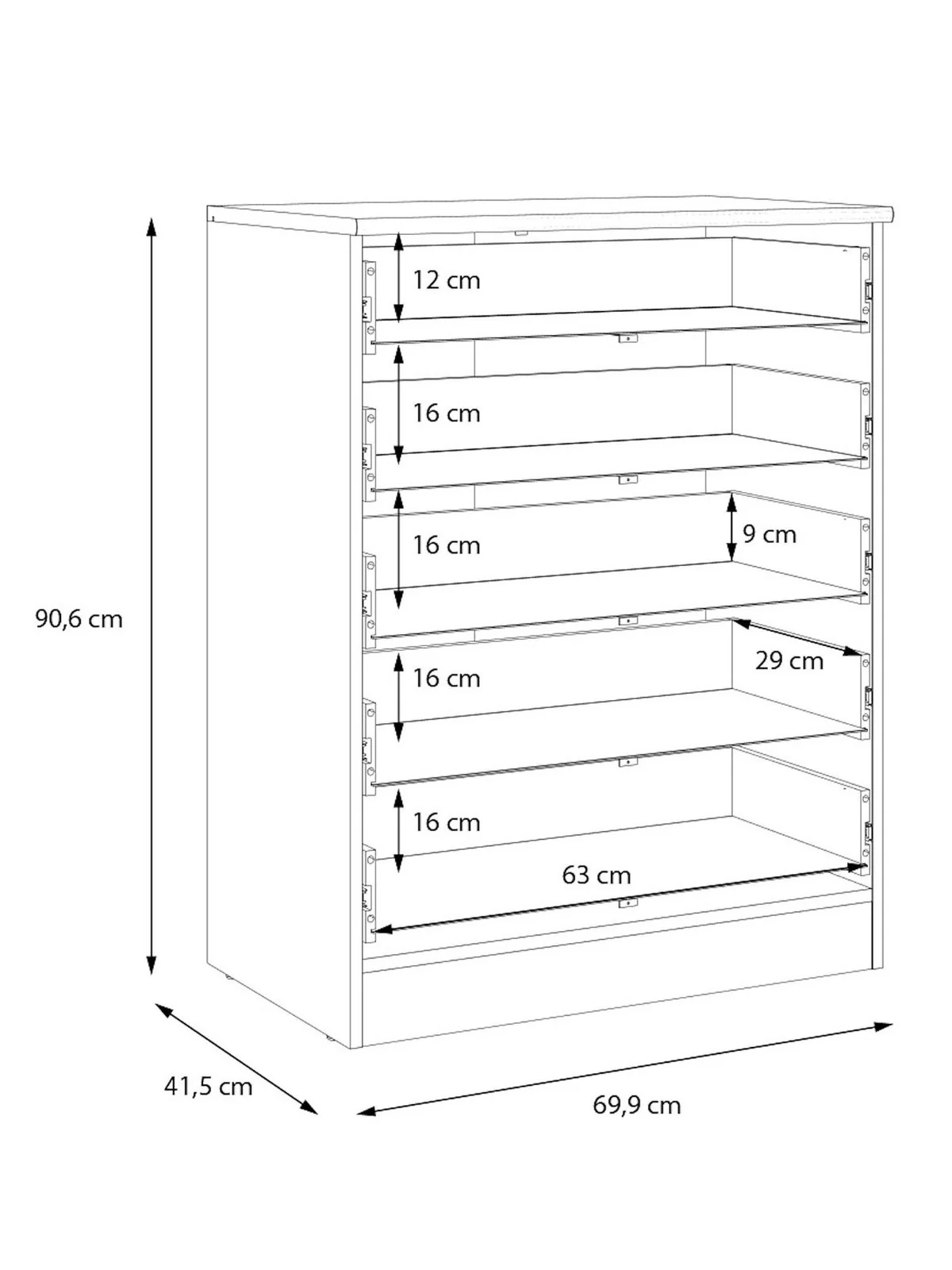 Panama 5 Drawer Chest Grey | Compact Storage | Easy-Glide Runners - Image 2