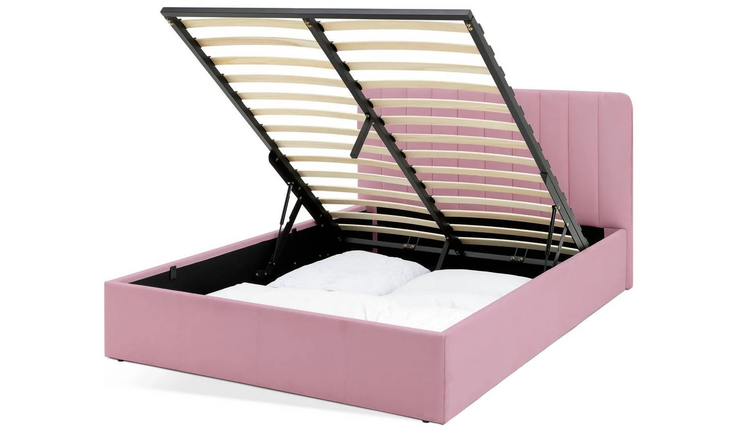 Pandora Double End Lift Ottoman Bed Pink Modern Bedroom Storage - Image 10