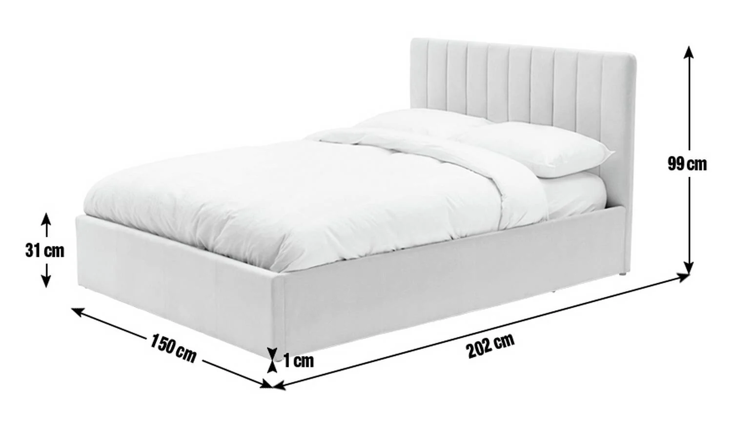 Pandora Double End Lift Ottoman Bed Pink Modern Bedroom Storage - Image 4