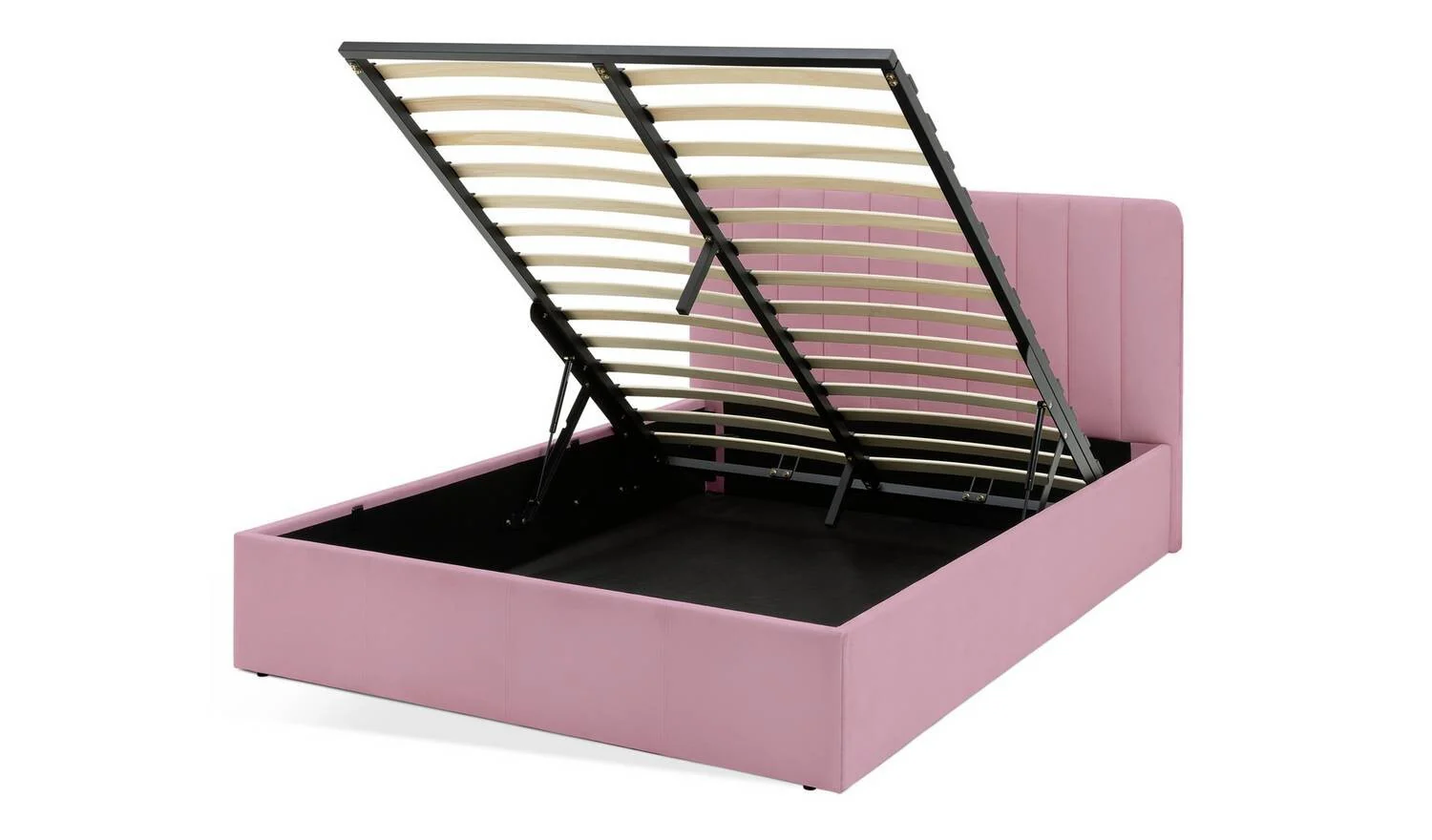 Pandora Double End Lift Ottoman Bed Pink Modern Bedroom Storage - Image 5