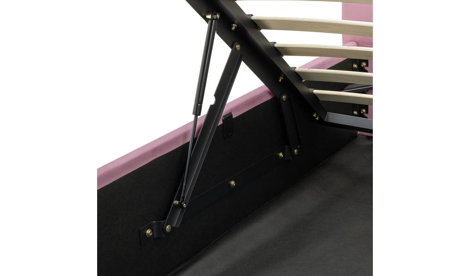 Pandora Double End Lift Ottoman Bed Pink Modern Bedroom Storage - Image 6