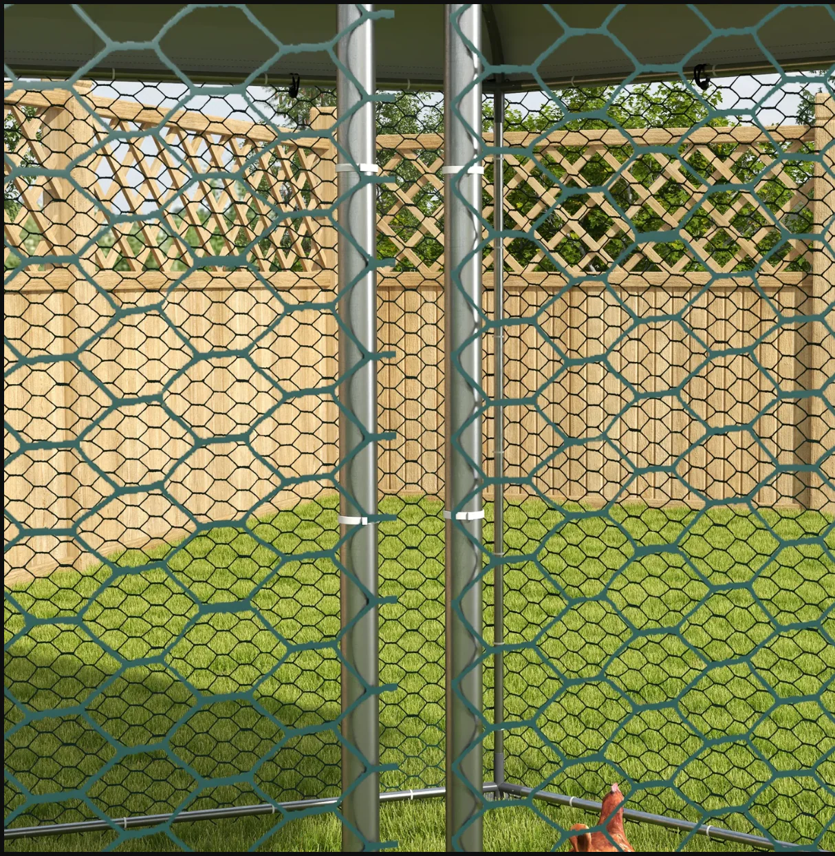 PawHut 4 x 3.5 x 2.6m Chicken Coop for 1015 Chickens Hens Rabbits Ducks Outdoor - Image 7