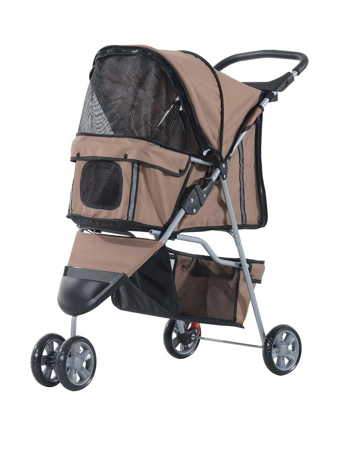 PawHut Dog Stroller Pushchair Oxford Cloth 3-Wheel Pram Suitable for Small Pets - Image 3