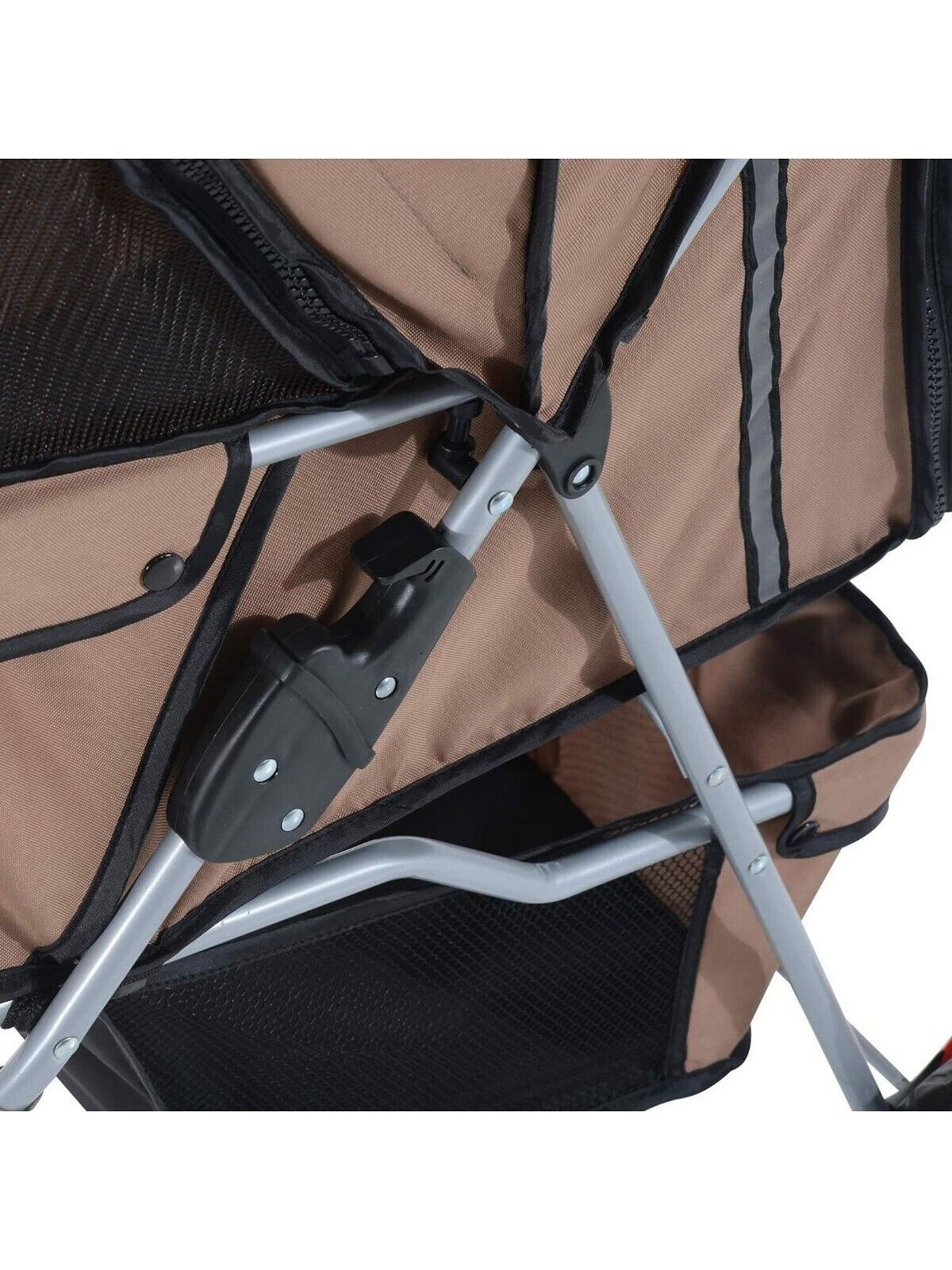 PawHut Dog Stroller Pushchair Oxford Cloth 3-Wheel Pram Suitable for Small Pets - Image 6