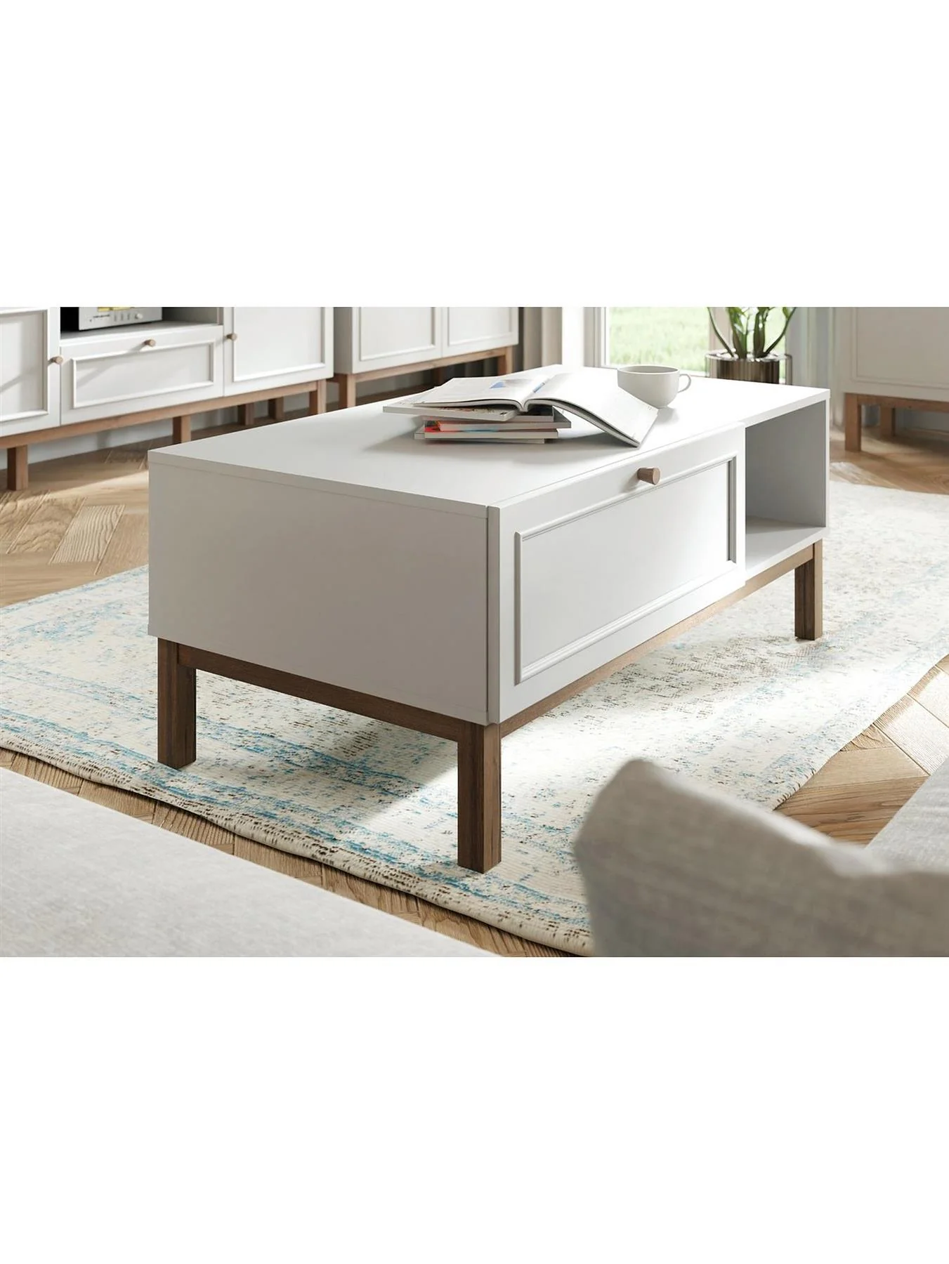 Penkridge Coffee Table Grey Oak Modern Living Room Furniture Storage - Image 6