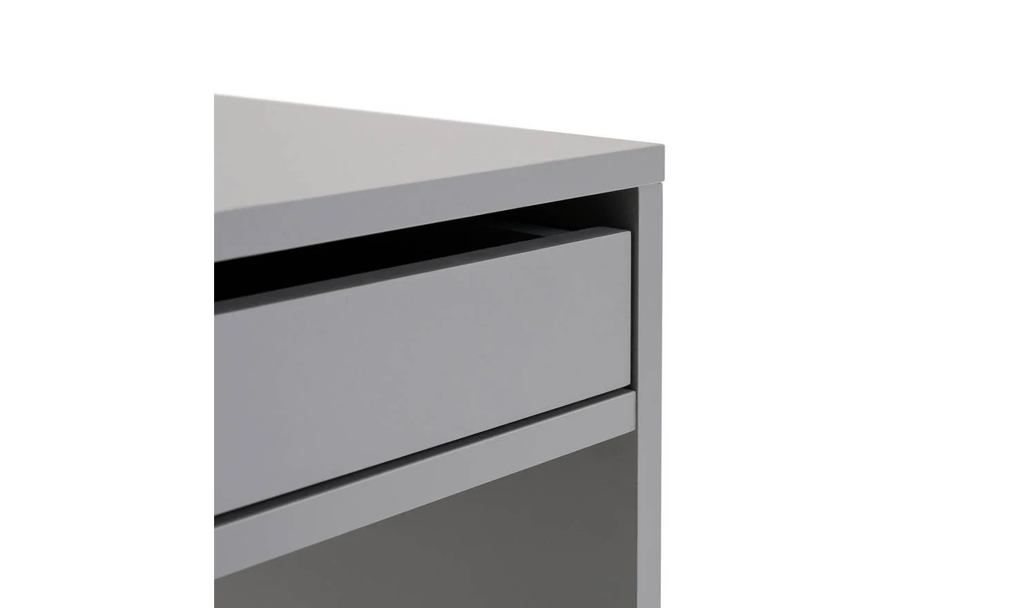 Pepper 2 Drawer Desk Grey Modern Home Office Furniture With Storage - Image 8