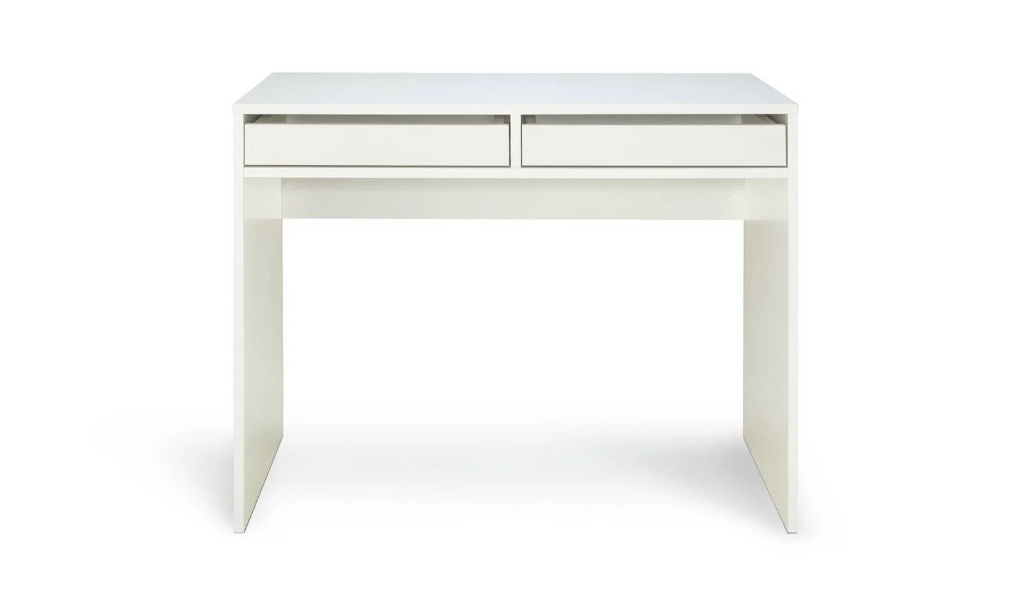 Pepper 2 Drawer Desk White Compact Study Table With Drawers - Image 3