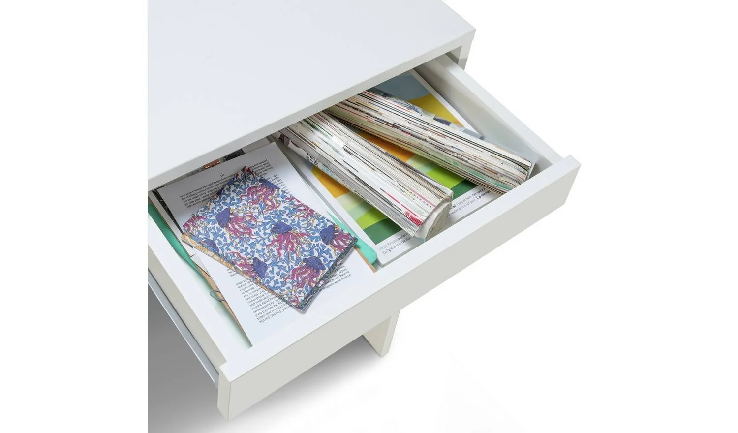 Pepper 2 Drawer Desk White Compact Study Table With Drawers - Image 6