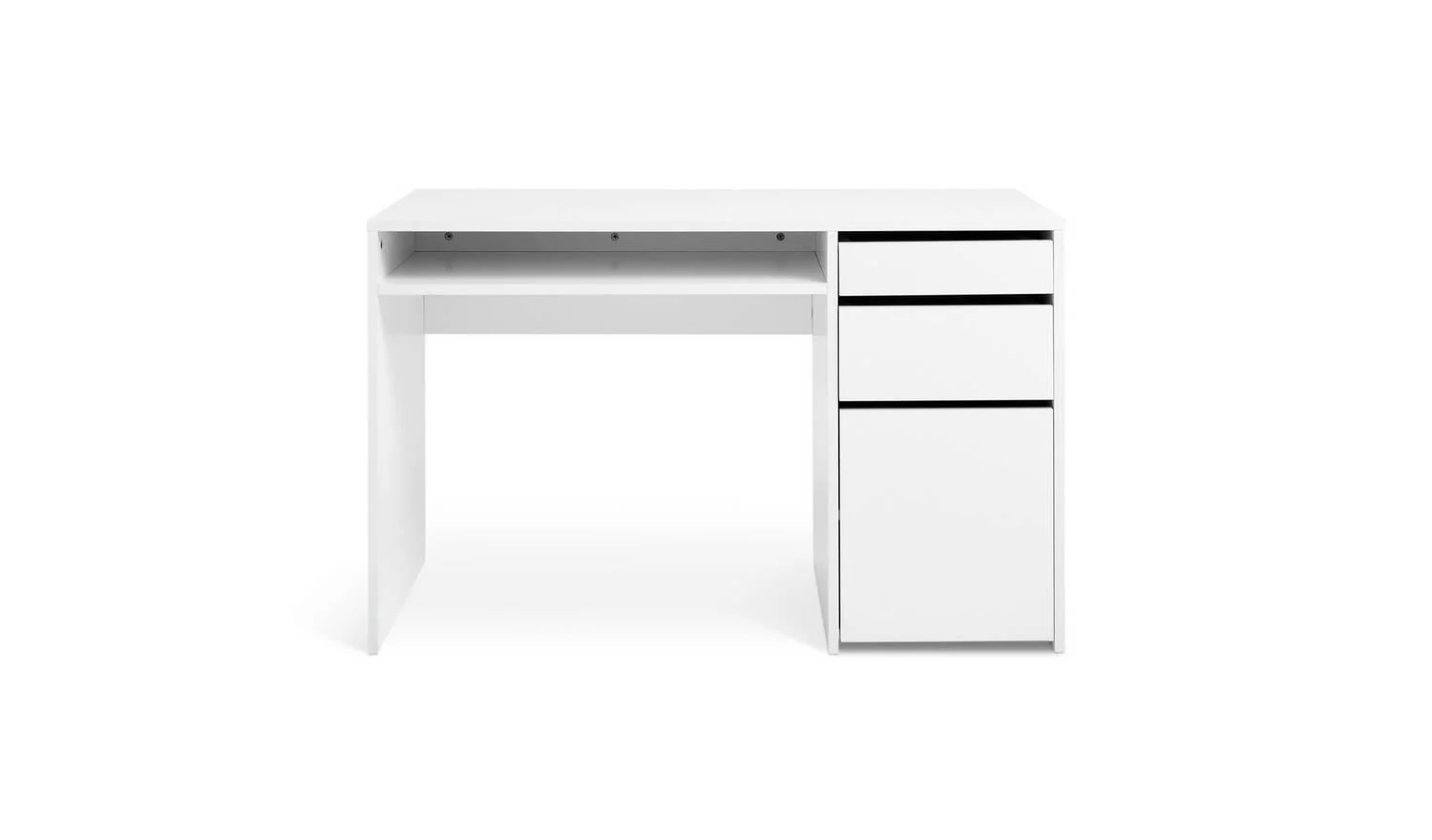 Pepper 2 Drawers Large Office Desk White Modern Home Workspace - Image 4