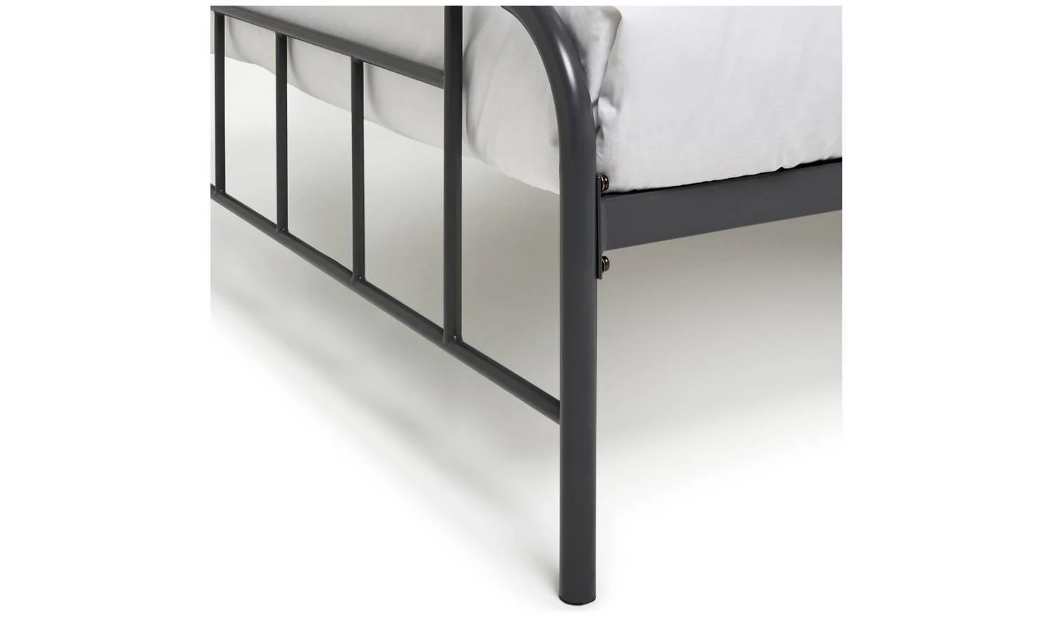 Pippa Single Metal Bed Frame Dark Grey Stylish Bedroom Furniture - Image 5