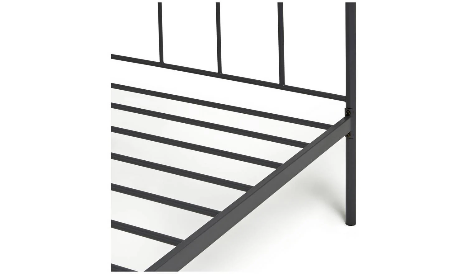 Pippa Single Metal Bed Frame Dark Grey Stylish Bedroom Furniture - Image 6