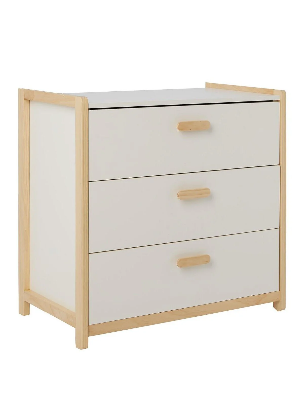 Pixie Solid Pine 3 Drawer Chest White & Pine Kids Bedroom Furniture - Image 3