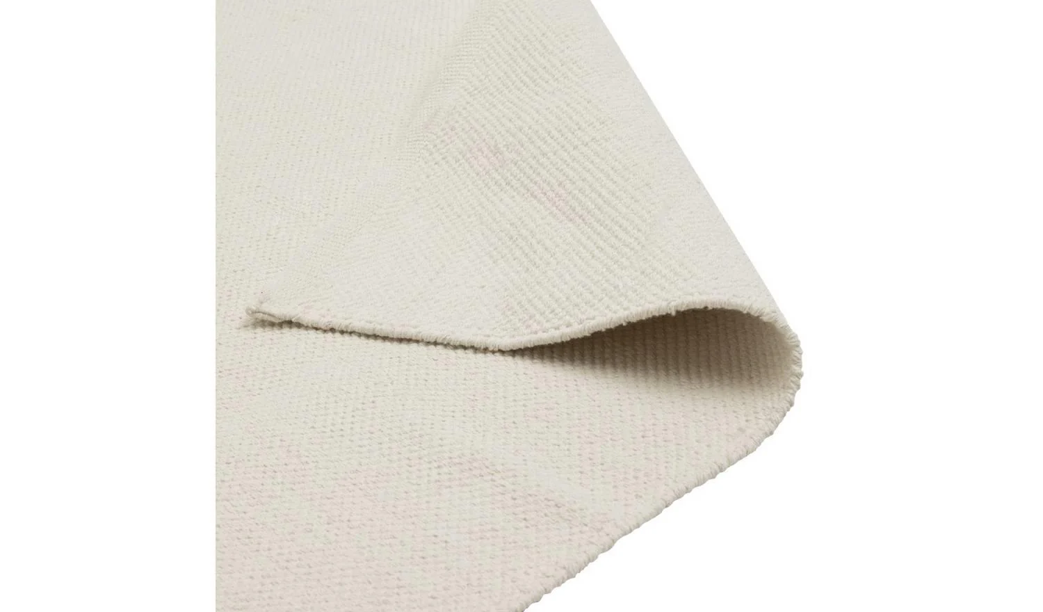 Plain Cream Cotton Flatweave Rug 120x170cm Living Room Bedroom Floor - Image 4