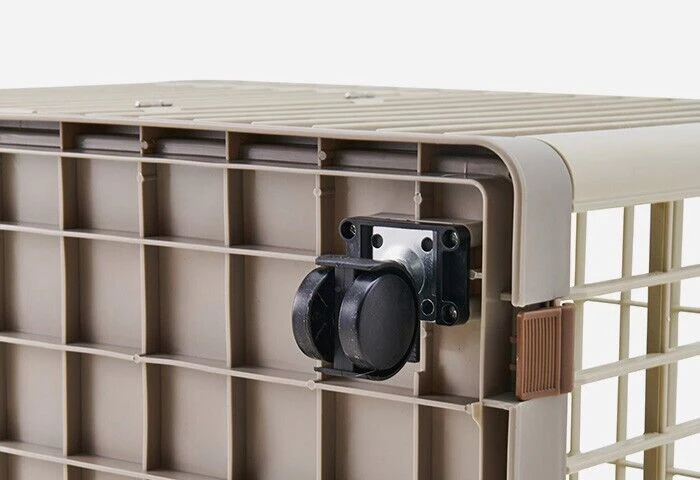 Plastic Dog House Size L Beige Pet Crate 974 x 674 x 740 mm Beige - Image 4