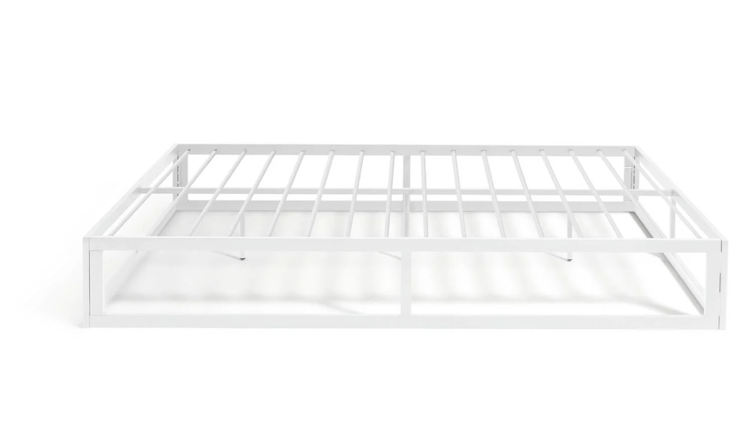 Platform Double Metal Bed Frame White Durable and Stylish Bedroom Furniture - Image 4