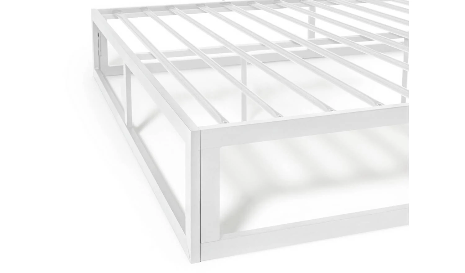 Platform Double Metal Bed Frame White Durable and Stylish Bedroom Furniture - Image 6
