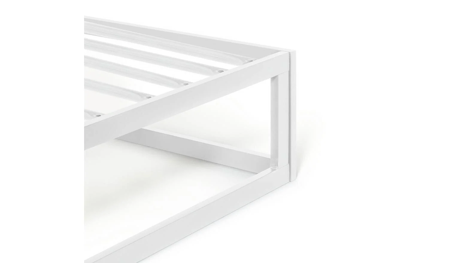 Platform Double Metal Bed Frame White Durable and Stylish Bedroom Furniture - Image 7