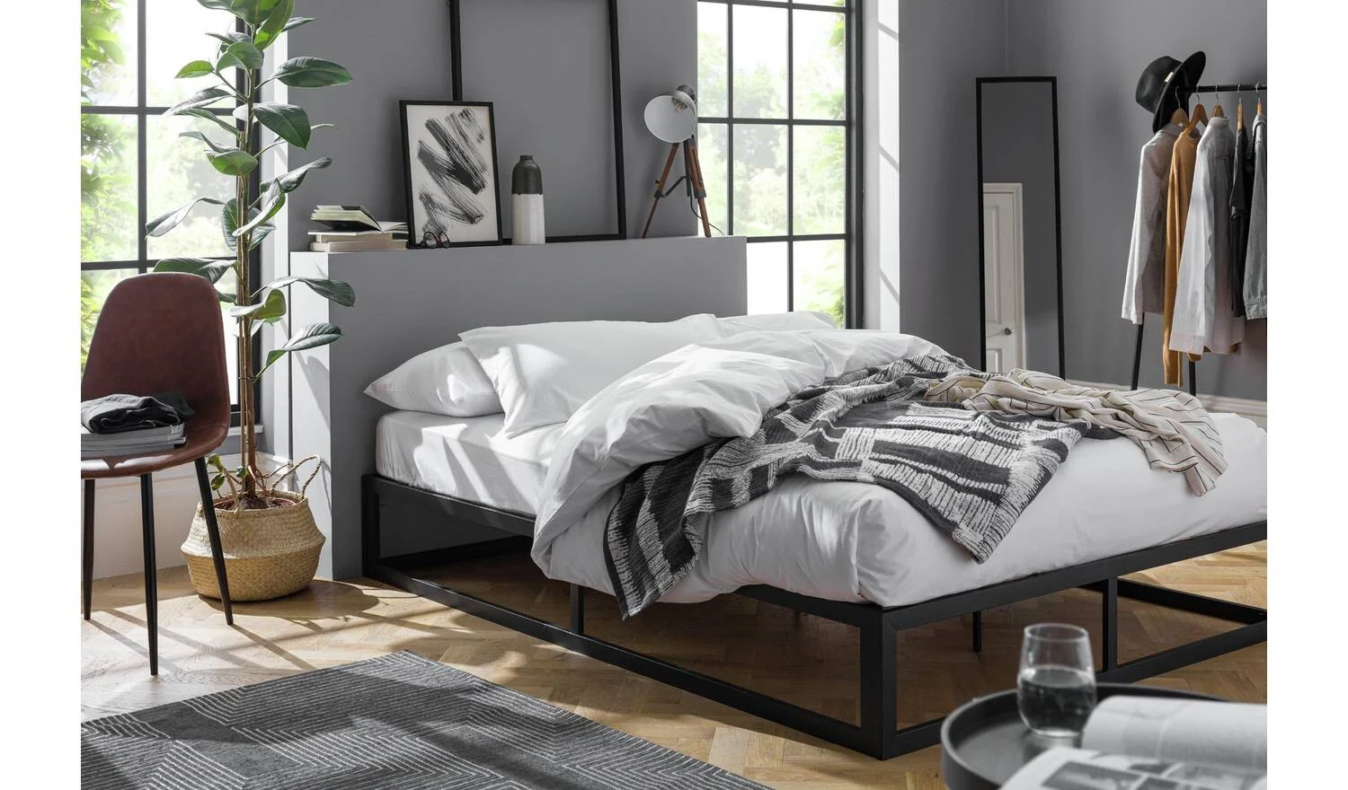Platform Single Metal Bed Frame Black Durable and Stylish Bedroom Furniture - Image 3