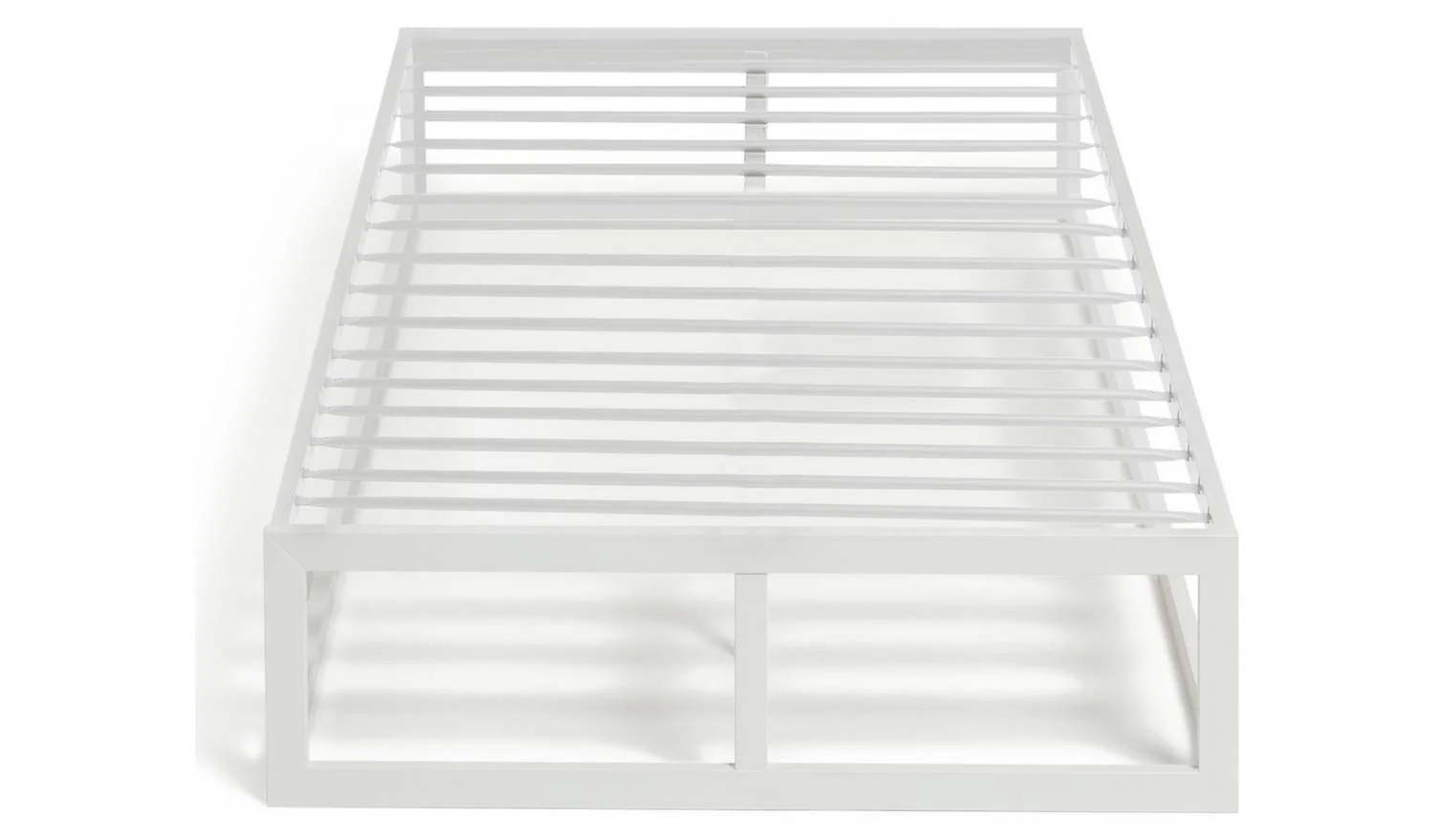 Platform Single Metal Bed Frame White Modern Bedroom Furniture - Image 4