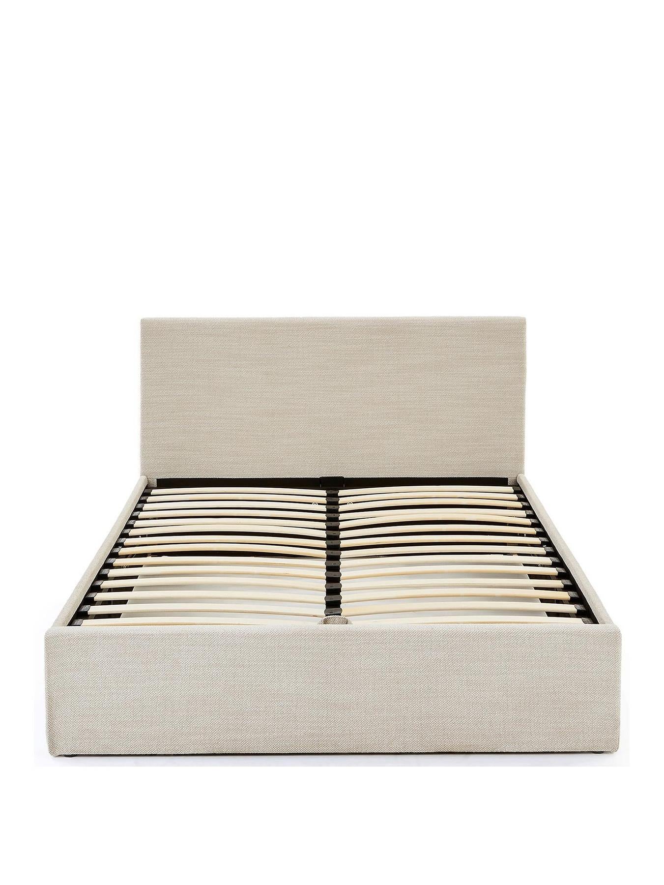 Porto End Lift Up Storage Ottoman Bed Double Natural Underbed Storage UK - Image 2
