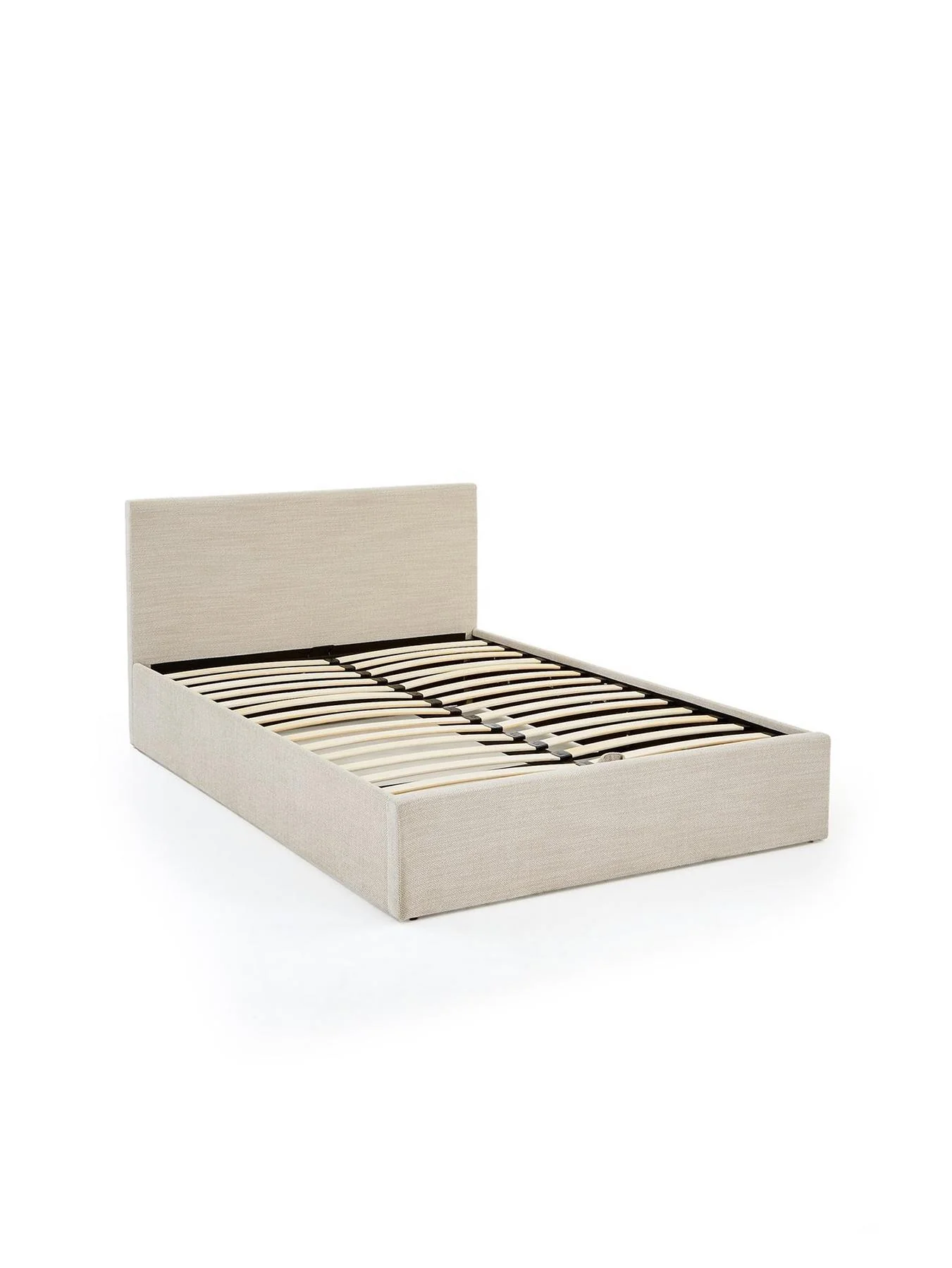 Porto End Lift Up Storage Ottoman Bed Double Natural Underbed Storage UK - Image 3
