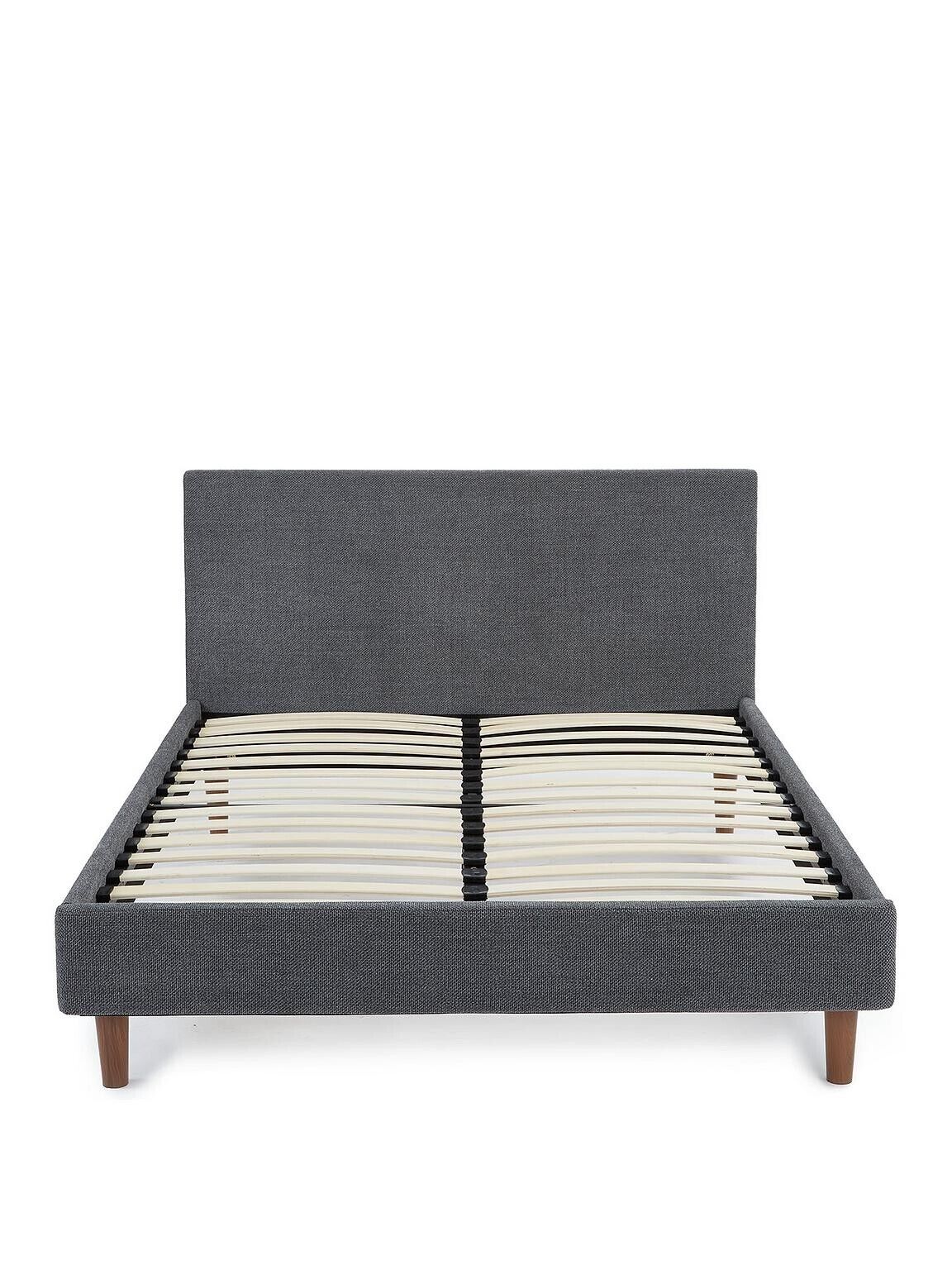 Porto Fabric Double Bed Frame - Dark Grey Stylish Comfortable Bedroom Furniture - Image 2