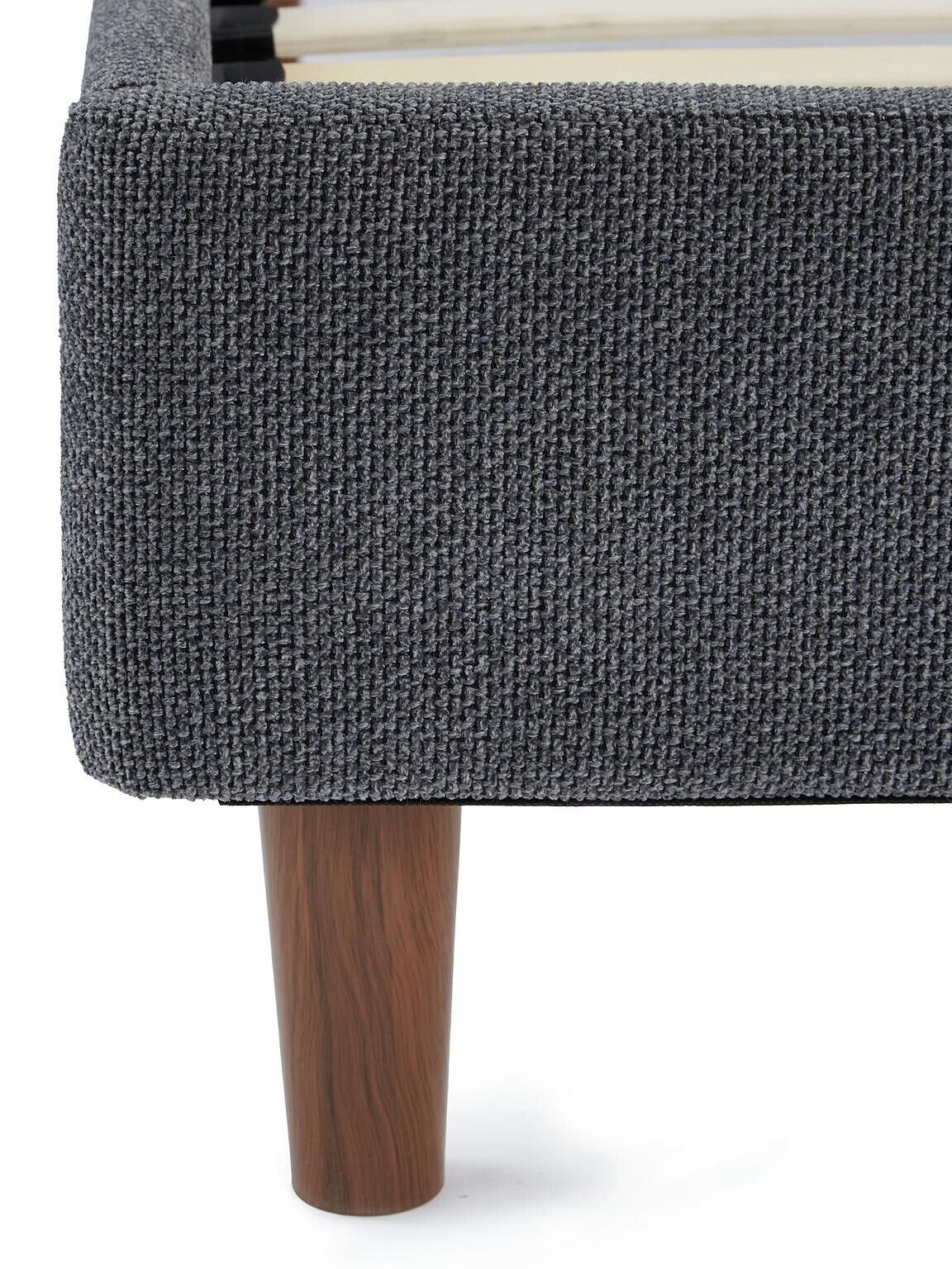 Porto Fabric Double Bed Frame - Dark Grey Stylish Comfortable Bedroom Furniture - Image 7